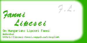 fanni lipcsei business card